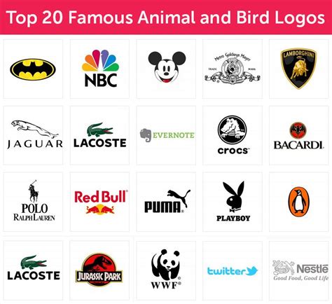 Top 20 Famous Animal and Bird Logos