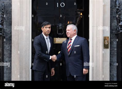 London, UK. 15 Oct 2023. King Abdullah II of Jordan arrives for a ...