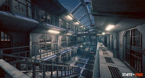 Prison Interior, Doru Butz on ArtStation at https://www.artstation.com/artwork/lyeko | Sci fi ...