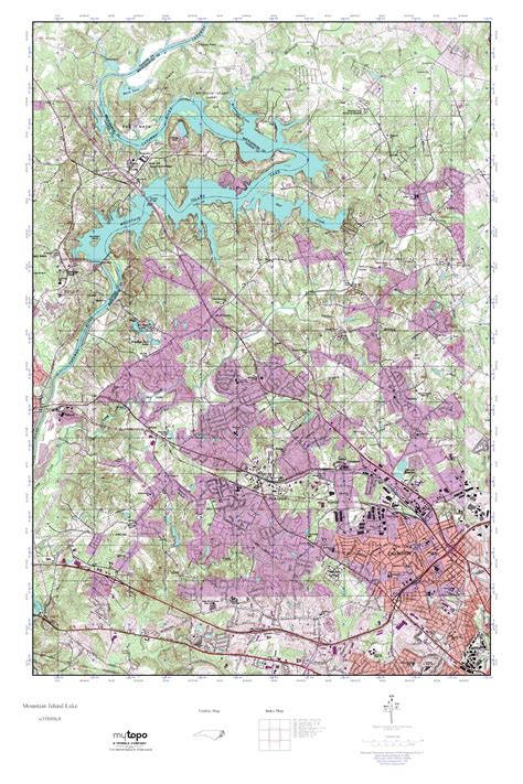 MyTopo Mountain Island Lake, North Carolina USGS Quad Topo Map