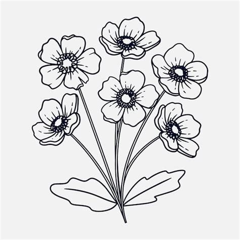 Free Vector | Hand drawn flat design simple flower outline