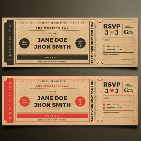 26+ Movie Ticket Wedding Invitation Template Free | invite