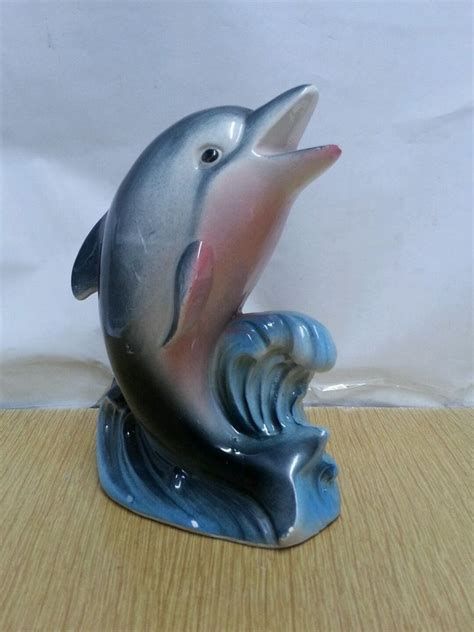 VINTAGE 1950's JAPAN DOLPHIN PIGGY COIN BANK FIGURINE | Darling ...