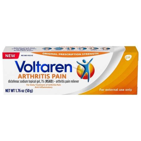 Voltaren diclofenac Topical Arthritis Pain Relief Gel - 1.7oz tube ...