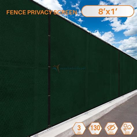 8' Feet x 1' Feet Dark Green Commercial Privacy Fence Screen Custom Available 3 Years Warranty ...