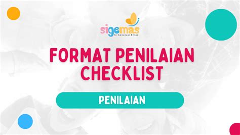 Format Penilaian Checklist PAUD/TK - Kurikulum Merdeka