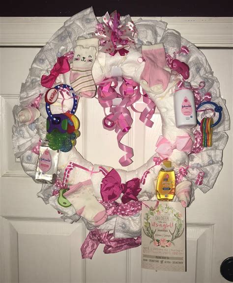 Baby Shower Diaper Wreath | Diaper wreath, Baby shower diapers, Baby shower