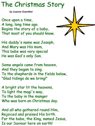 christmas poems for preschoolers | ... Poetry Sections ] [more poems from Leanne Guenther ...