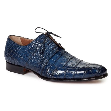 Mauri 1162 Castello Alligator Derby Shoes Wonder Blue | MensDesignerShoe.com