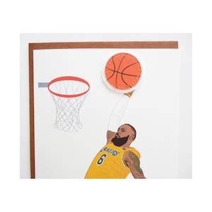 Lebron James Birthday Illustration Card / Los Angeles Lakers / - Etsy