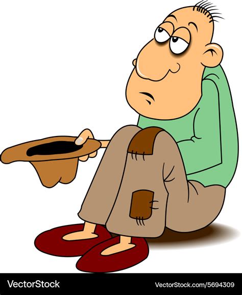 Beggar cartoon Royalty Free Vector Image - VectorStock