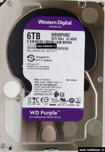 WD60PURZ-85ZUFY1, 2060-800001-005 REV P1, Western Digital 6 TB SATA 3.5″ Donor Hard Drive – Hdd ...