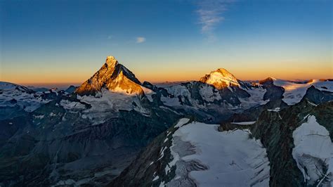 landscape, sunset, mountains, clouds, Matterhorn, snow, photography, nature, HD Wallpaper | Rare ...