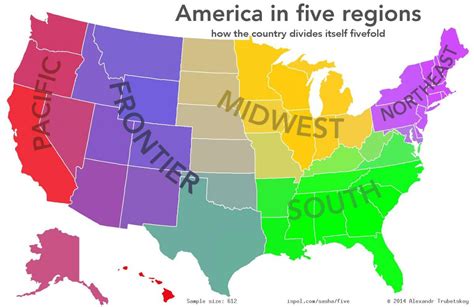 Regionen der Karte der USA - amerikanischen Regionen-Karte (Nordamerika ...