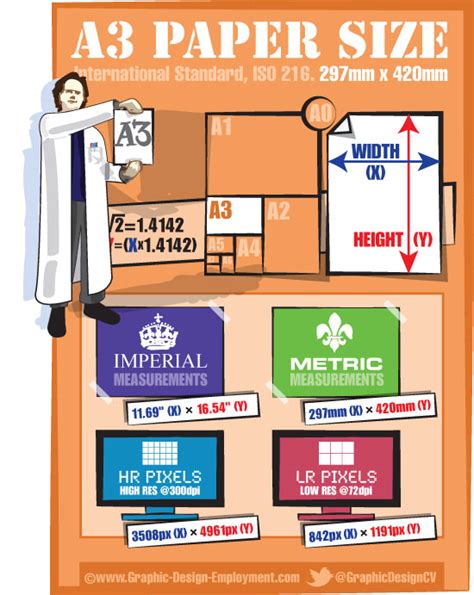 A3 paper dimensions. Free infographic of the ISO A3 paper size.