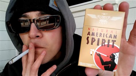 Smoking an American Spirit Brown Unfiltered Cigarette - Review - YouTube