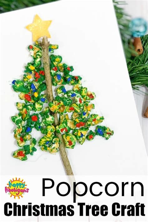 Popcorn Christmas Tree Craft for Kids - Happy Hooligans