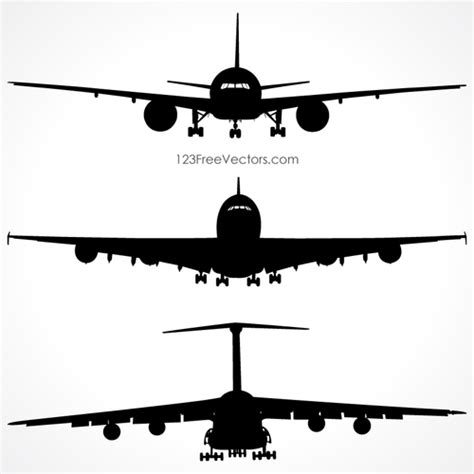 Airplanes Silhouette Front View | Public domain vectors