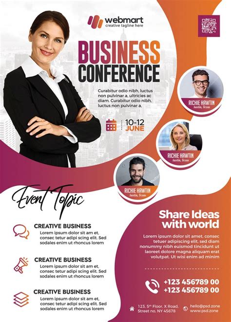 Business Conference Designer Flyer PSD Template - PSD Zone