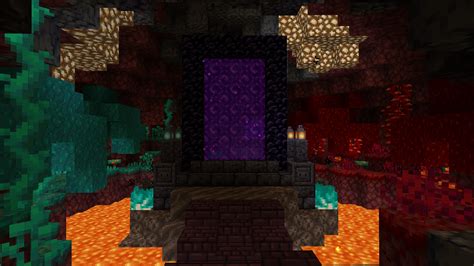 I made a Nether Portal room in my survival world using most of the 1.16 ...