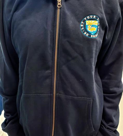 Zip Up Sweater With School Crest - Cayman Prep and High School Uniform Shop