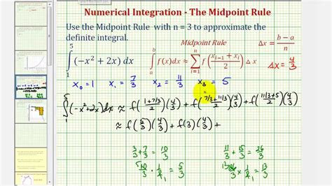 Ex 2: Numerical Integration - The Midpoint Rule (Fractions) - YouTube