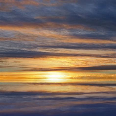 Golden Ocean Sunset Square Photograph by Gill Billington