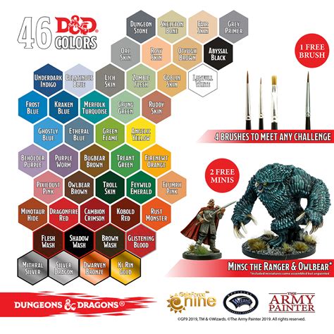 The Army Painter Dungeons and Dragons Miniature Painting Kit Bundle with Monsters and Adventurer ...