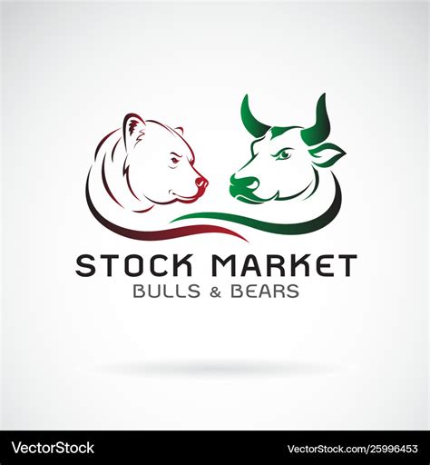 Bull and bear symbols stock market trends Vector Image