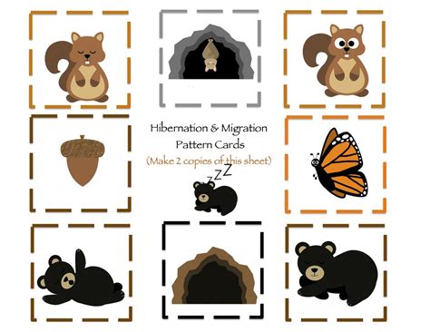 Hibernation & Migration Printable ~ Preschool Printables | Hibernating animals preschool ...