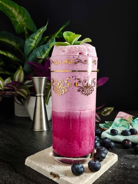 Blueberry Ramos Gin Fizz Mocktail – A Fancy Mocktail for Sober October ...