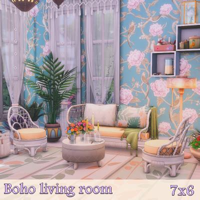 Boho living room *NO CC* - The Sims 4 Rooms / Lots - CurseForge