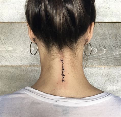 Pin by Megane on Body | Back of neck tattoo, Neck tattoos women, Small ...