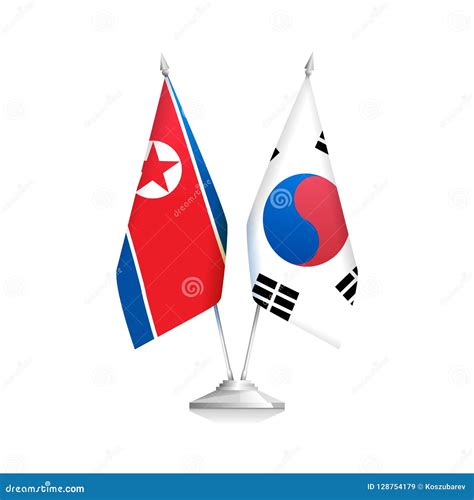 Bandiere Della Corea Del Nord E Della Corea Del Sud Politica ...