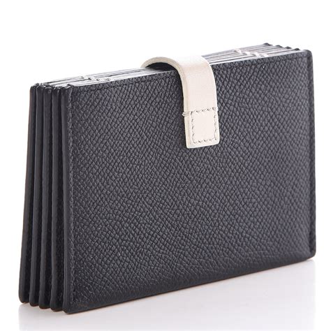 CELINE Grained Shiny Calfskin Accordion Card Holder Black 321958