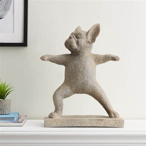 18" Yoga Dog Statue - French Bulldog in 2021 | Yoga dog statue, French bulldog art, Dog yoga