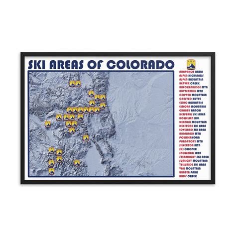 Colorado Ski Resort Map, Colorado Ski Area Map, Colorado Ski Art ...