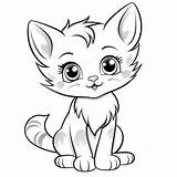 Premium Photo  Hand Draw Cute Cat lineart Illustration coloring For Kids sketch template