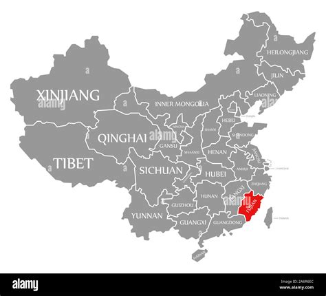 China map fujian Cut Out Stock Images & Pictures - Alamy