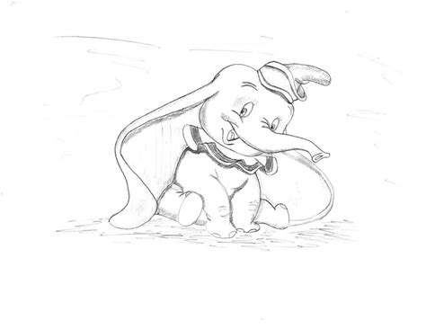 Pencil Drawing of Walt Disney's Dumbo Drawing by Rik Strickland | Fine Art America