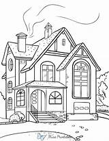 Free Printable colouring house Download  sketch template