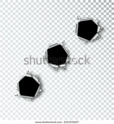 Bullet Hole Realistic Metal Bullet Hole Stock Vector (Royalty Free ...