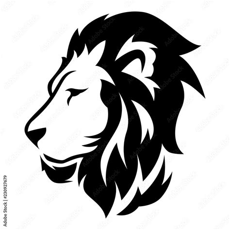 Black And White Lion Head Side View