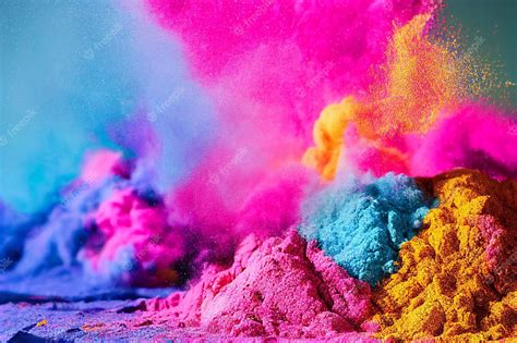 Premium Photo | Holi paint color powder explosion close up image hindi ...