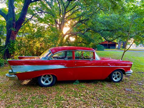 1957 Red Chevrolet Bel Air 2-Door Post - Oakwood Classics