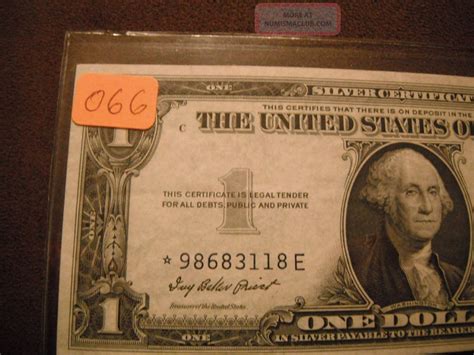 1935 E 1 Dollar Silver Certificate Star Note A/u