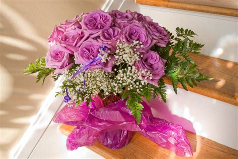 Purple Rose Bouquet stock image. Image of roses, still - 12345625