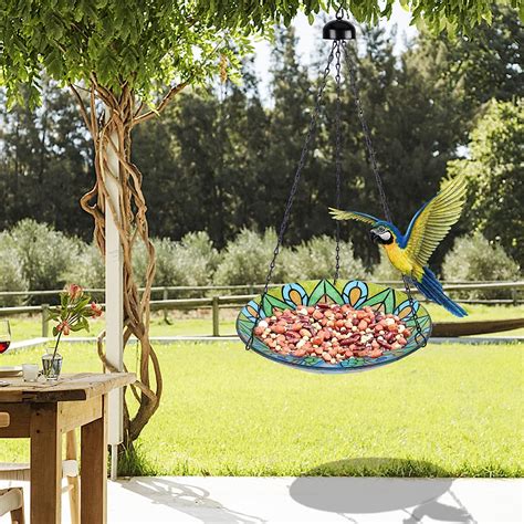 Buy Hanging Bird Baths for Outdoors, Glass Birdbaths Garden Bird Bath ...