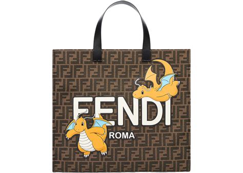 Fendi x FRGMT x Pokemon FF Fabric Bag Shopper Multicolor in Polyester with Palladium-tone - US