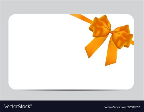 Blank gift card template with orange bow Vector Image